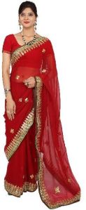 chiffon gota patti hand work saree