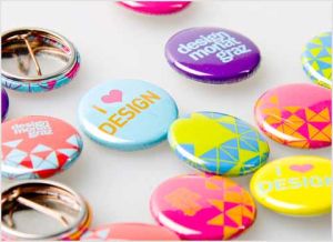 METALLIC BUTTON BADGES