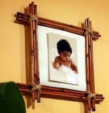 Bamboo wall photo frame