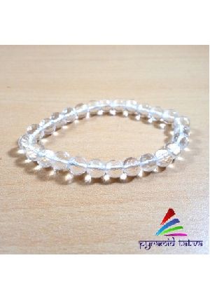 Clear Quartz Diamond Cut Beads Bracelet