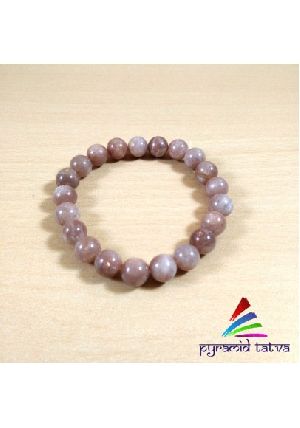 Peach Moonstone Bead Bracelet