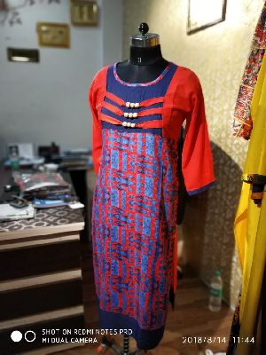 Rayon Printed Damroo Kurti