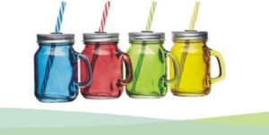 Glass Beverage Handle Jar