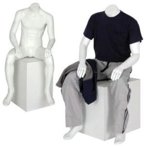 Adams Mannequins Male Headles Sitting White Matt MH06