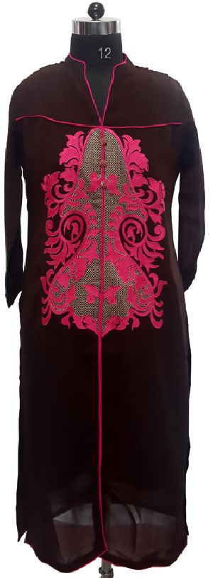 Brown georgette kurta