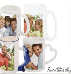 Printed White Mugs