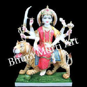 White Marble Maa Durga Statue