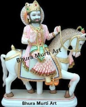 White Marble Baba Ramdev Statue