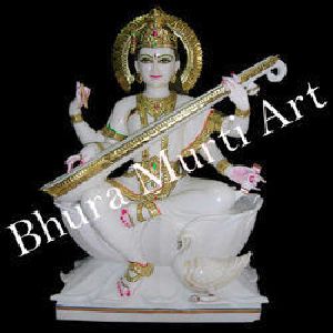 Marble Maa Saraswati Statue