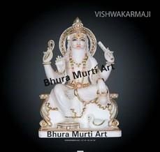 White Marble Vishwakarma Statue