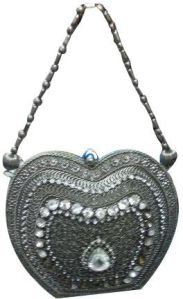 Silver Heart Shape Designer Handbag