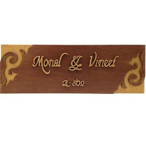 BH-NM-33-000 Rectangular Two Toned Wooden Name Plate