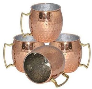 Nickel Finish Moscow Mule Hammered Copper Mug