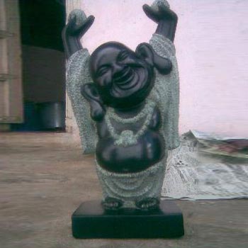 Black Marble Laughing Buddha