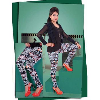 Ladies Printed Cotton Lycra Leggings