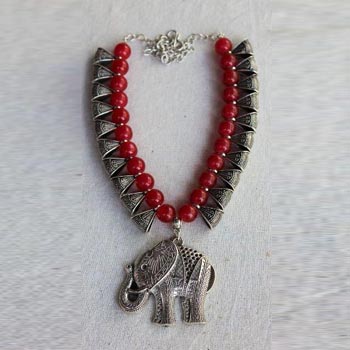 Antique Elephant & Jhumka Pendant
