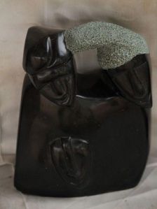 Black Stone Large Family Statue