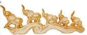 Gold Plated Elephants Statue