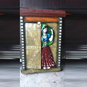 Marble Dust Rajasthani Woman Statue