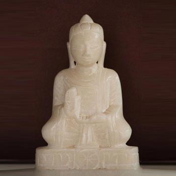 White Stone Jain Mahavir Statue