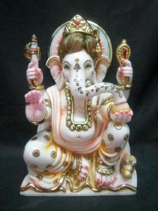 White marble ganesha statue