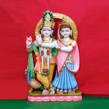 White Marble Radha Krishna Statue