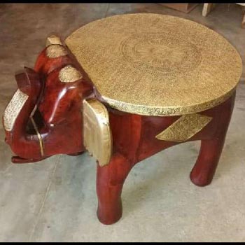 wooden elephant stool