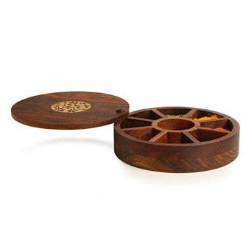 Wooden Round Dry Fruit Box