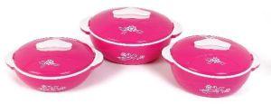 Jayco Fine Dine Three Piece Pink Casserole Set