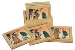 Wooden Rectangular Shaped Coaster Set