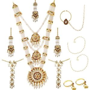 14Fashions Pearl Austrian Stone Bridal Jewellery Combo Set