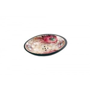 Peacock Painted Dish Oval