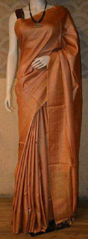Orange Silk Muga Saree