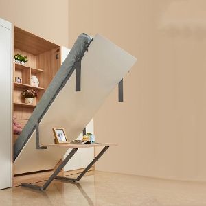 Vertical Wall Mounted Bed with Desk