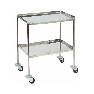 INSTRUMENT TROLLEY DOUBLE SHELVES