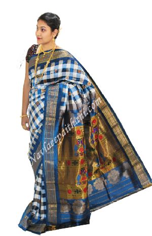 bLUE Boarder In Maharani Paithani silk Saree.