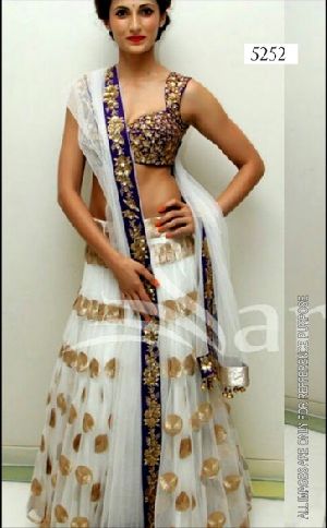 Sudarshan Silks Bollywood Collections White Net