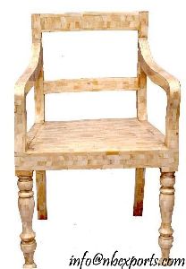 BONE INLAID CHAIR IN ANTIQUE FINISH