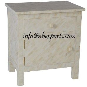 Bone Inlay Bedside Table