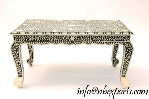 BONE & MOP INLAY COFFEE TABLE