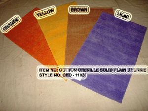 Cotton Chenille Solid Plain Dhurries