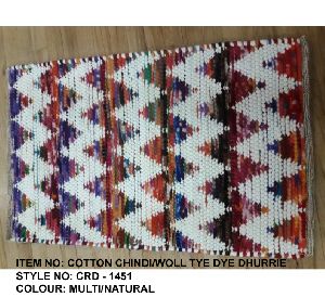 Cotton Chindi Wool Tye Dye Dhurries