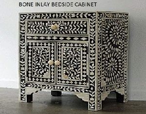 Bone Inlay Bedside Cabinet