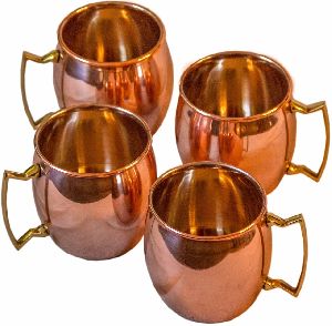 Copper mugs and glasses
