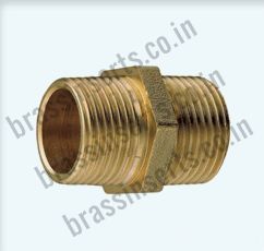 BRASS EQUAL HEX NIPPLE