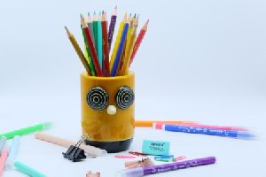Owl Pen Holder Yellow