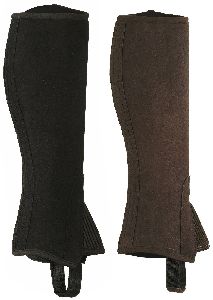 Soft Leather Half Chaps or Gaitors With Adjustable Zip & Buttons