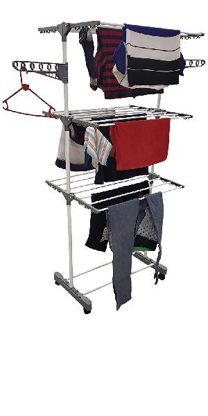 Single Pole 3 Tier Cloth Drying Stand (Grey)