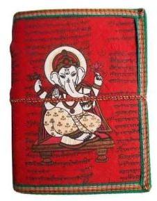 Ganesha Print Leather Diary