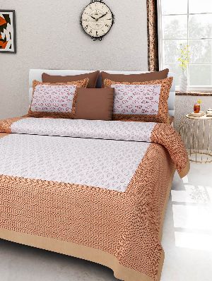 Brown Colour Floral PrintsBedsheetcotton bedsheetjaipuri bedsheet